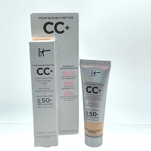 IT Cosmetics CC+ Cream Full Coverage Foundation SPF 50 Light Medium 0.406 oz NEW